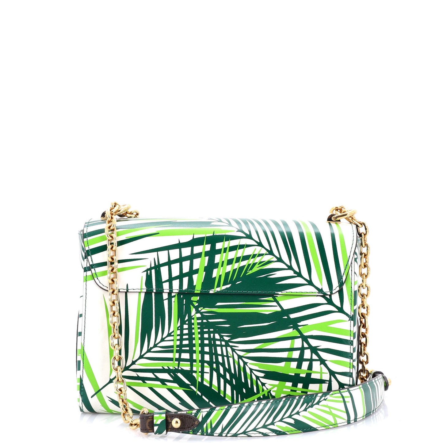 Louis Vuitton Twist Handbag Limited Edition Palm Print Leather with Monogram Canvas MM