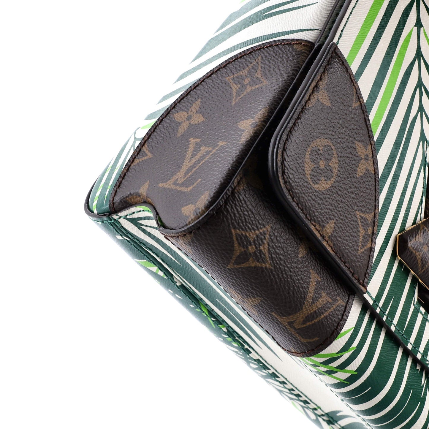 Louis Vuitton Twist Handbag Limited Edition Palm Print Leather with Monogram Canvas MM