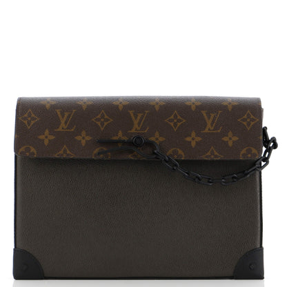 Louis Vuitton Pochette Voyage Steamer Leather and Monogram Canvas