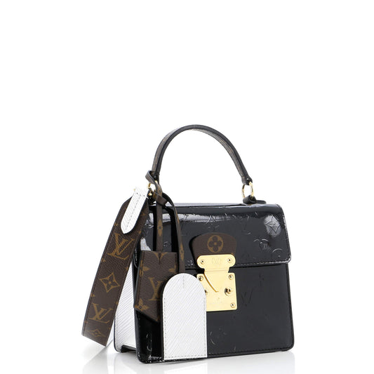 Louis Vuitton Spring Street NM Handbag Monogram Vernis with Monogram Canvas and Epi Leather