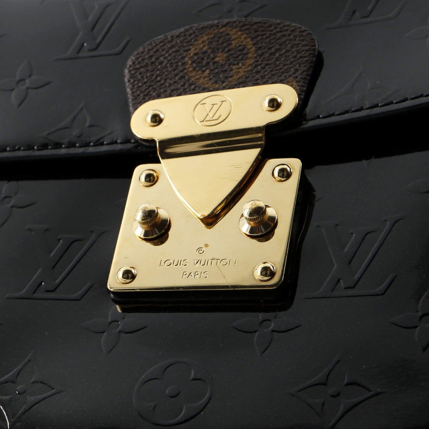 Louis Vuitton Spring Street NM Handbag Monogram Vernis with Monogram Canvas and Epi Leather