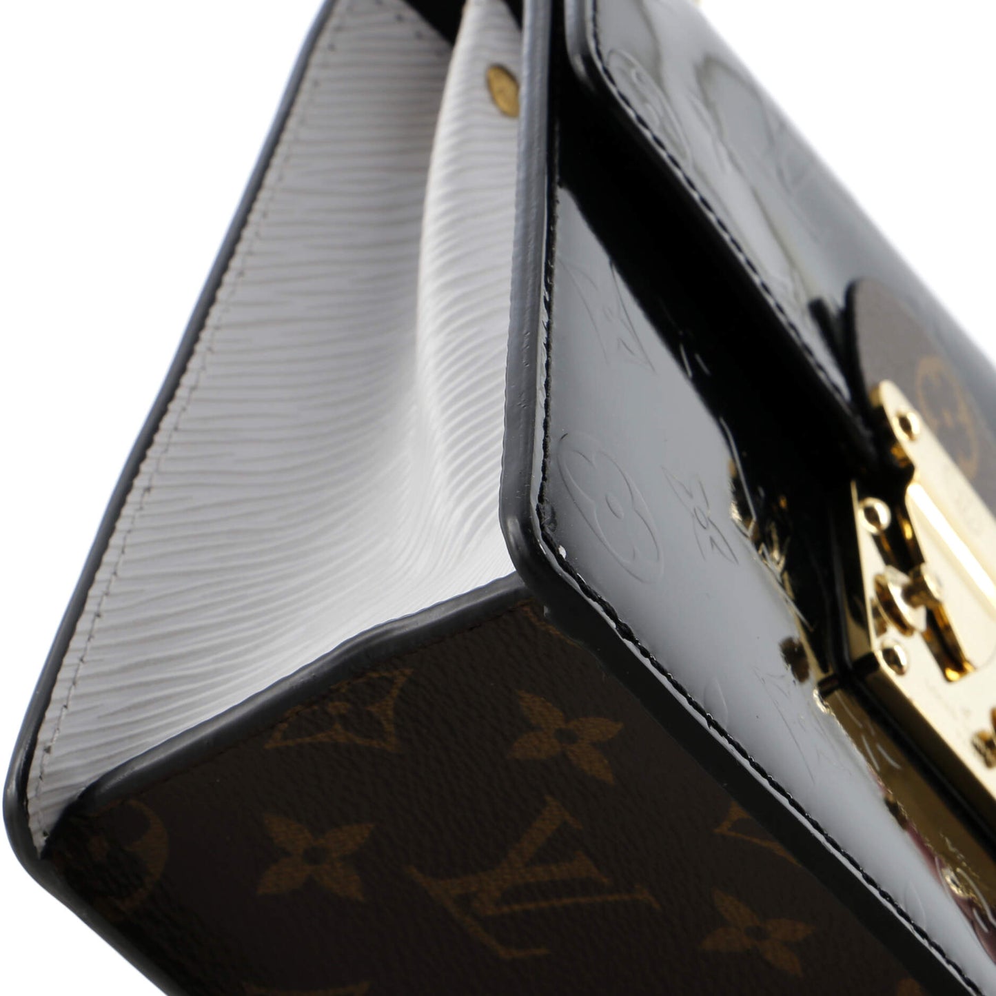 Louis Vuitton Spring Street NM Handbag Monogram Vernis with Monogram Canvas and Epi Leather