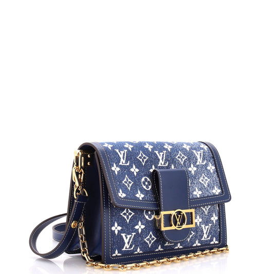 Louis Vuitton Dauphine Shoulder Bag Monogram Jacquard Denim MM