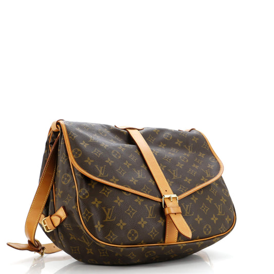 Louis Vuitton Saumur Handbag Monogram Canvas 35