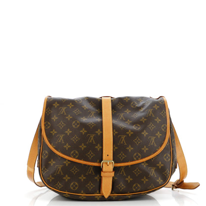 Louis Vuitton Saumur Handbag Monogram Canvas 35