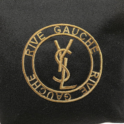 Saint Laurent Rive Gauche Wool Leather Clutch Bag