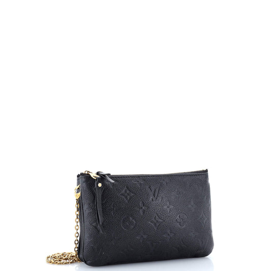 Louis Vuitton Double Zip Pochette Monogram Empreinte Leather