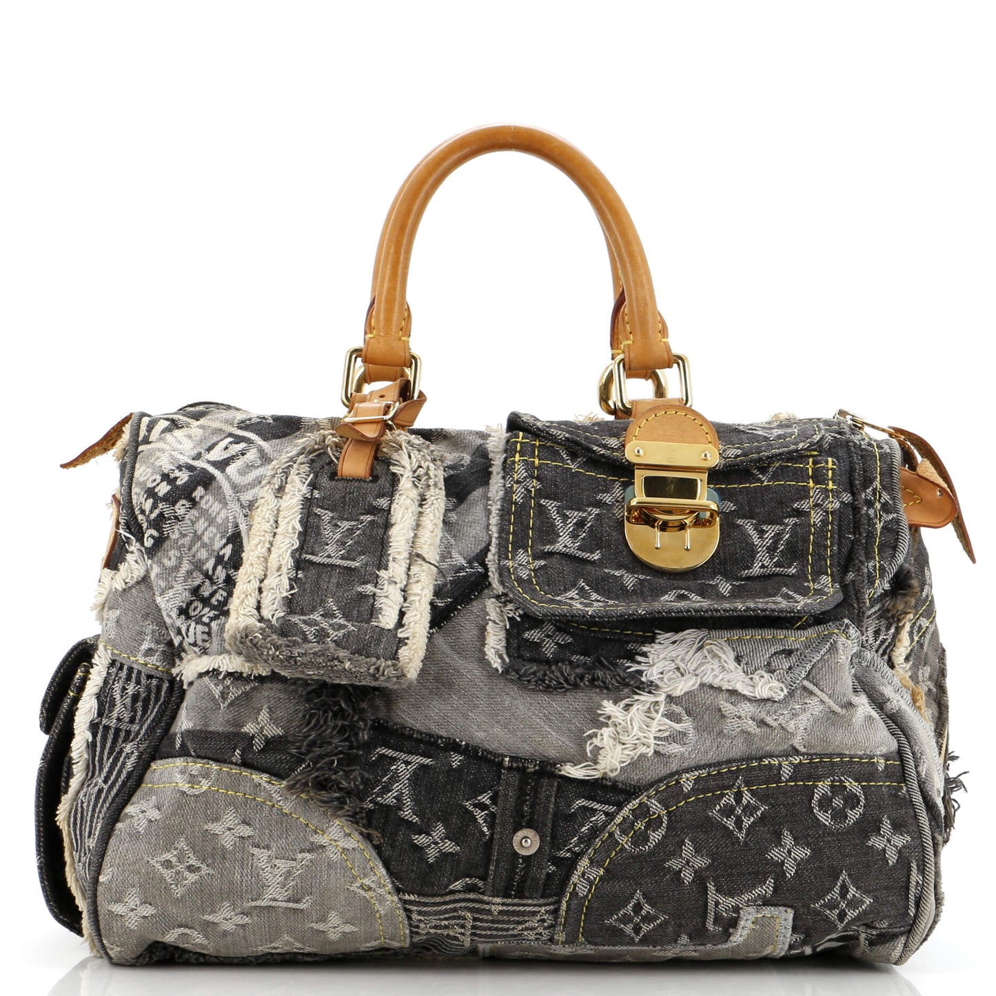 Louis Vuitton Patchwork Speedy Bag Denim 30