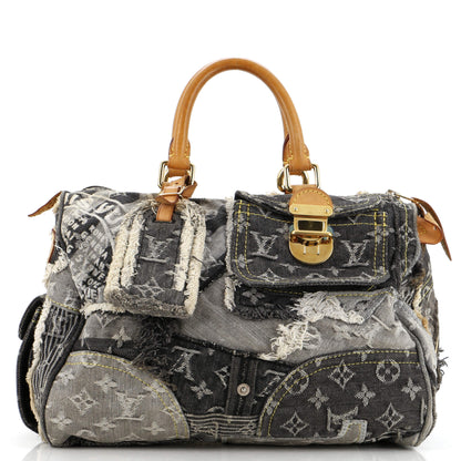 Louis Vuitton Patchwork Speedy Bag Denim 30