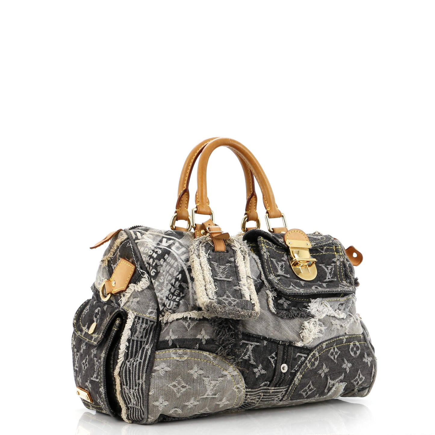 Louis Vuitton Patchwork Speedy Bag Denim 30