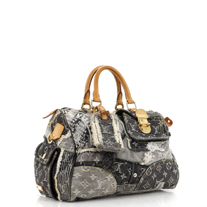 Louis Vuitton Patchwork Speedy Bag Denim 30