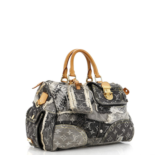 Louis Vuitton Patchwork Speedy Bag Denim 30