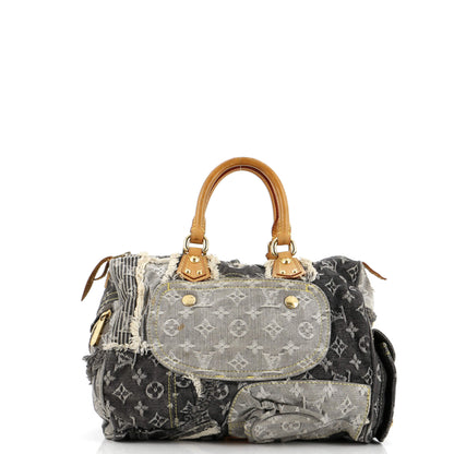 Louis Vuitton Patchwork Speedy Bag Denim 30