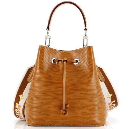 Louis Vuitton NeoNoe Handbag Epi Leather with Logo Jacquard Strap BB