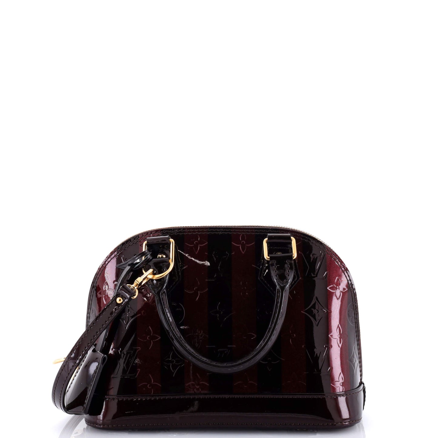 Louis Vuitton Alma Handbag Limited Edition Monogram Vernis Rayures BB