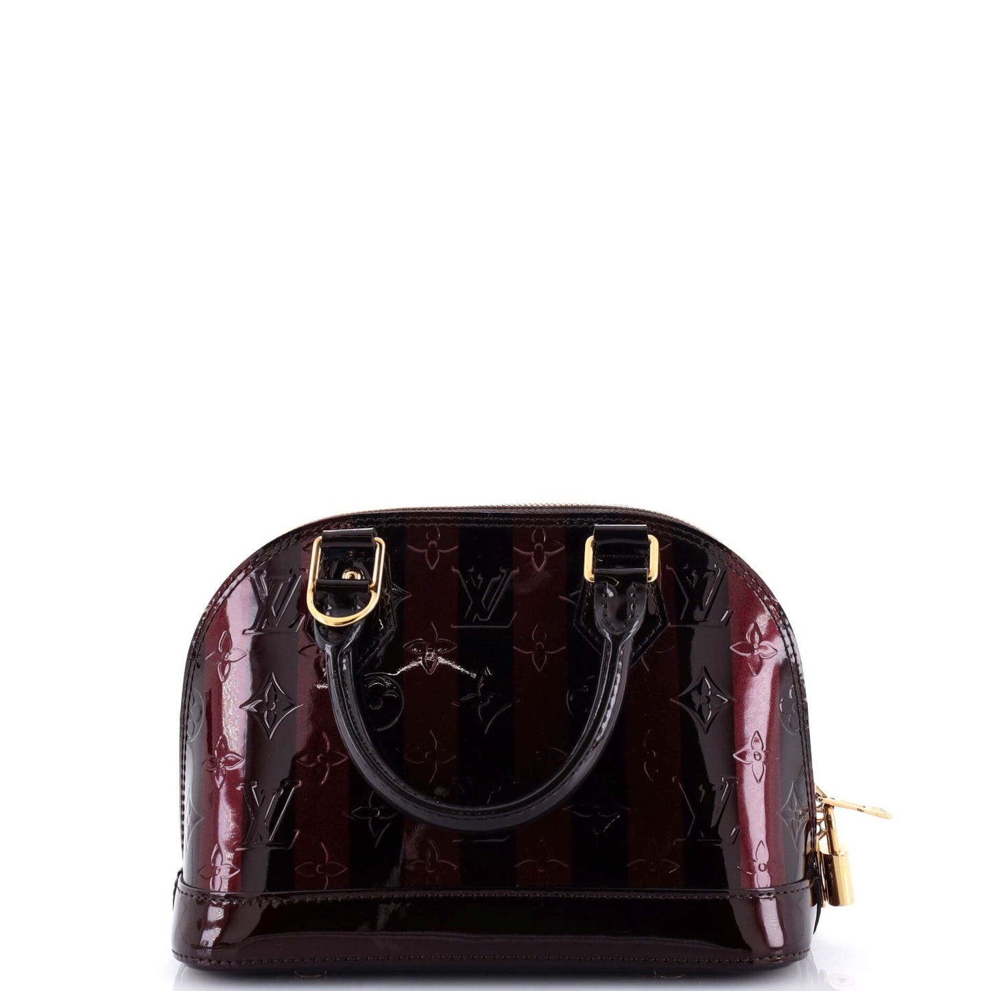 Louis Vuitton Alma Handbag Limited Edition Monogram Vernis Rayures BB