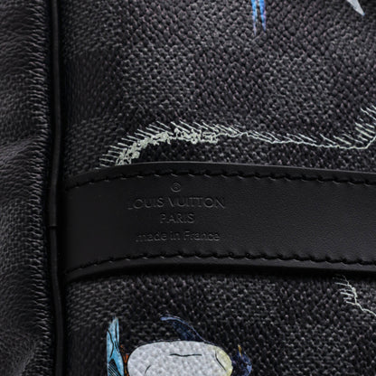Louis Vuitton Keepall Bandouliere Bag Limited Edition Renaissance Map Damier Graphite 50