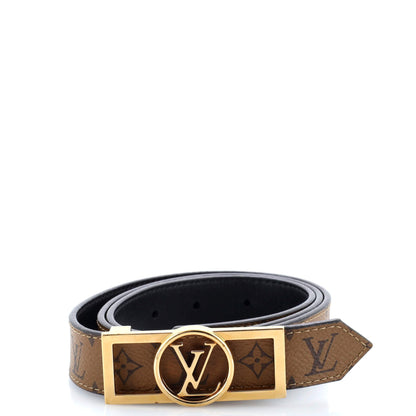 Louis Vuitton Dauphine Reversible Belt Reverse Monogram Canvas and Leather Thin 85