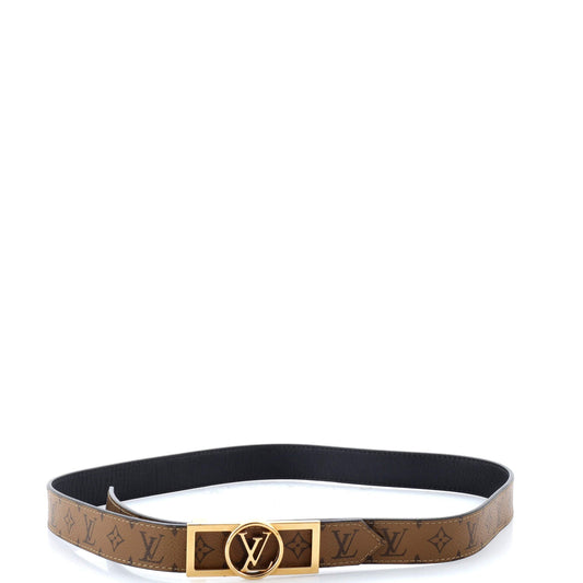 Louis Vuitton Dauphine Reversible Belt Reverse Monogram Canvas and Leather Thin 85