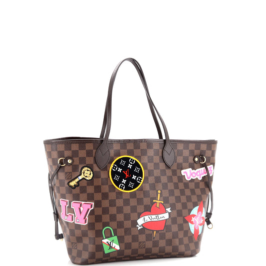 Louis Vuitton Neverfull NM Tote Limited Edition Patches Damier MM