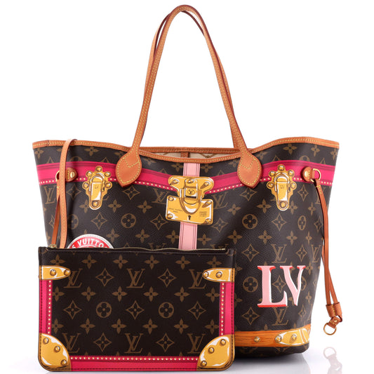 Louis Vuitton Neverfull NM Tote Limited Edition Summer Trunks Monogram Canvas MM