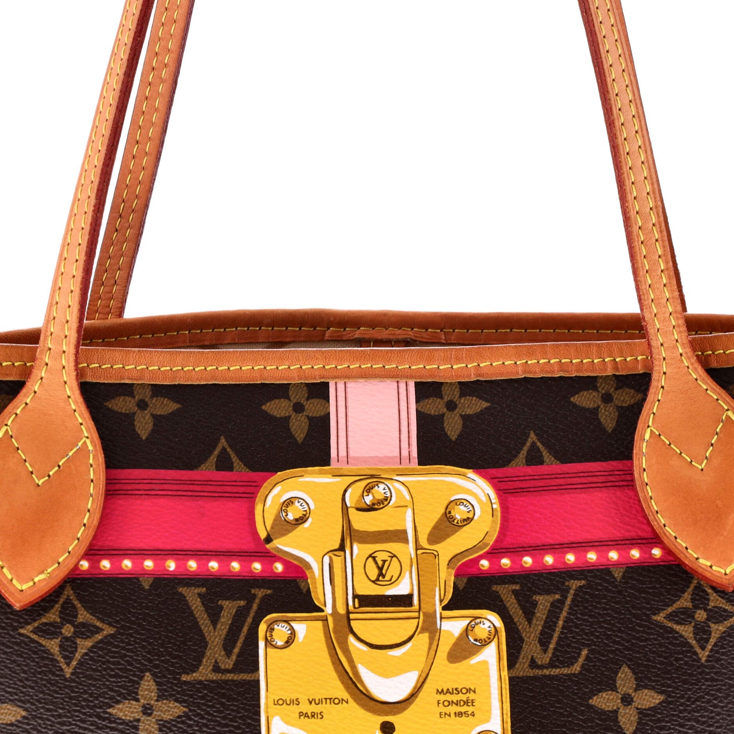 Louis Vuitton Neverfull NM Tote Limited Edition Summer Trunks Monogram Canvas MM