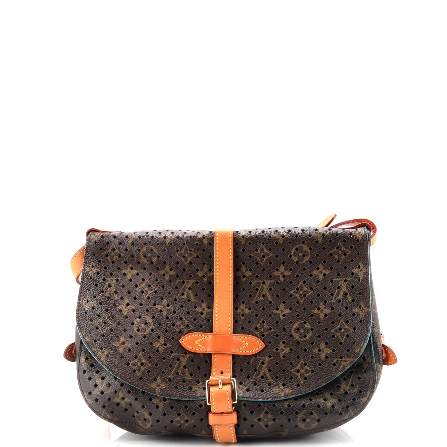 Louis Vuitton Flore Saumur Handbag Perforated Monogram Canvas