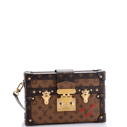 Louis Vuitton Petite Malle Handbag Reverse Monogram Canvas