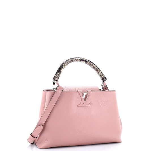 Louis Vuitton Capucines Bag Leather with Python PM