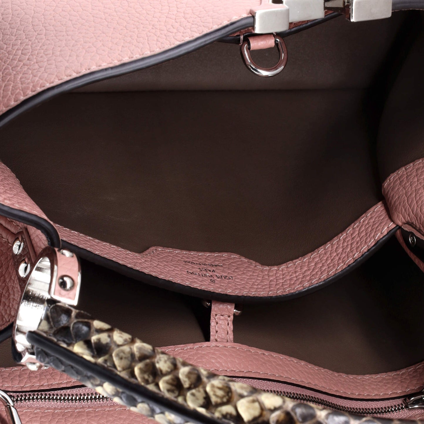 Louis Vuitton Capucines Bag Leather with Python PM