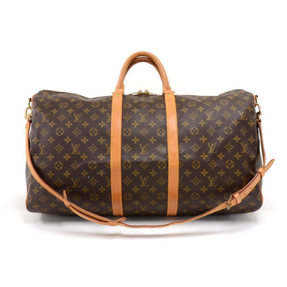 Louis Vuitto Keepall 55 Bandouliere Monogram Canvas Travel Bag with Strap