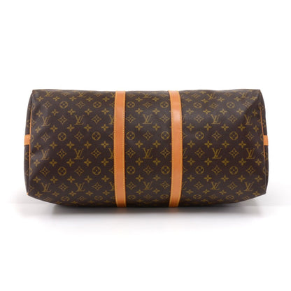 Louis Vuitto Keepall 55 Bandouliere Monogram Canvas Travel Bag with Strap
