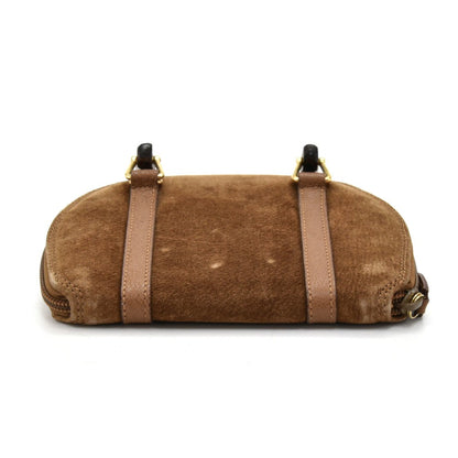Gucci Suede Bamboo Handle Mini Bag