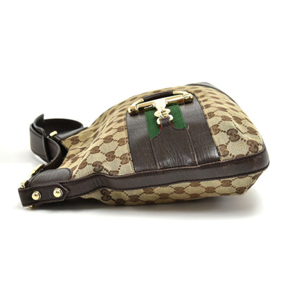 Gucci Hasler Monogram Canvas Horsebit Hobo Bag