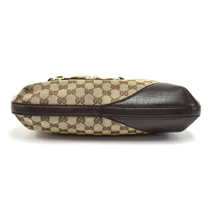 Gucci Hasler Monogram Canvas Horsebit Hobo Bag