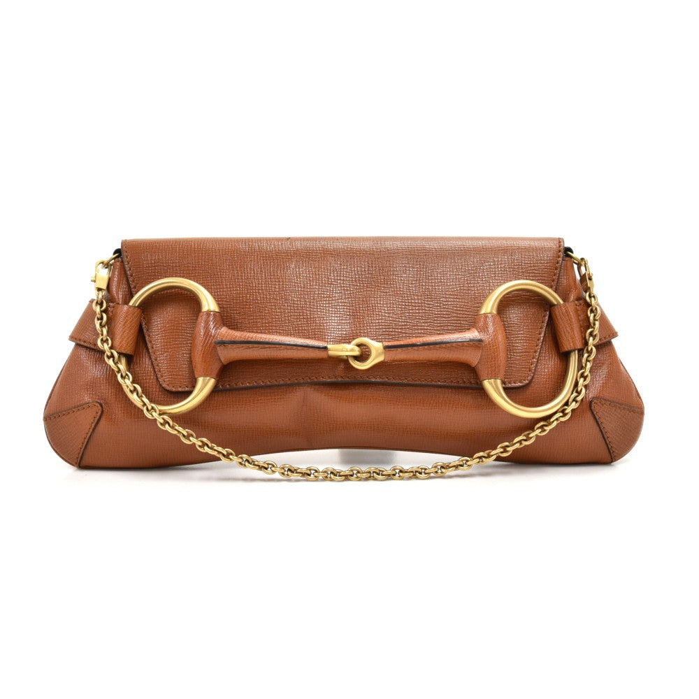 Gucci Textured Leather Horsebit Evening Bag