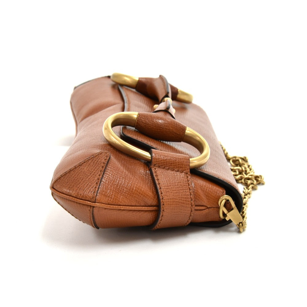 Gucci Textured Leather Horsebit Evening Bag