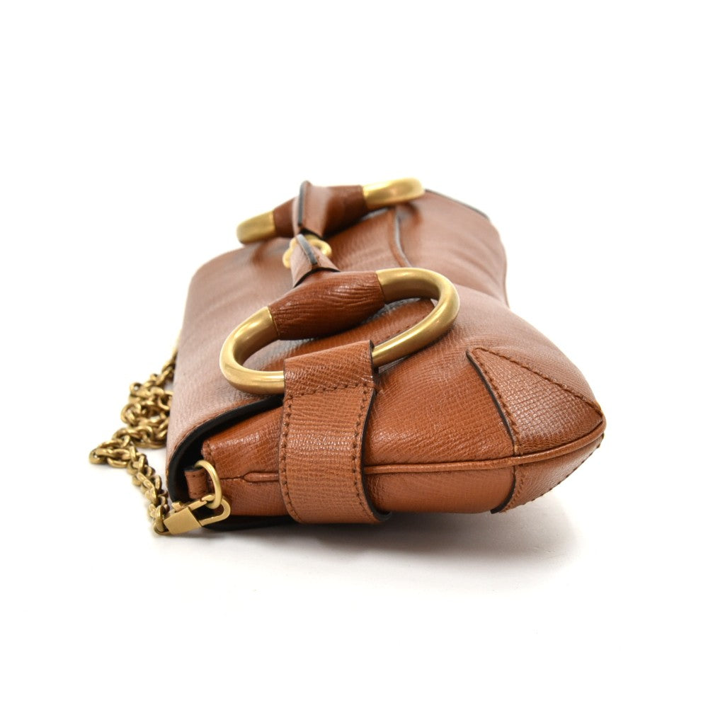 Gucci Textured Leather Horsebit Evening Bag