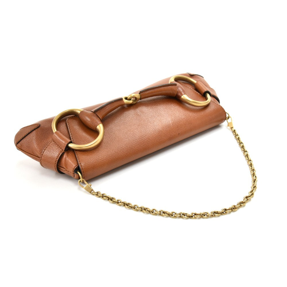 Gucci Textured Leather Horsebit Evening Bag