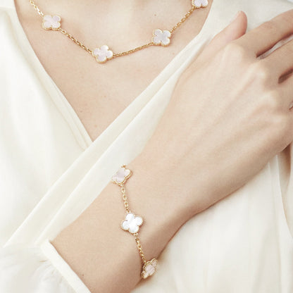 VAN CLEEF & ARPELS Vintage Alhambra Bracelet White