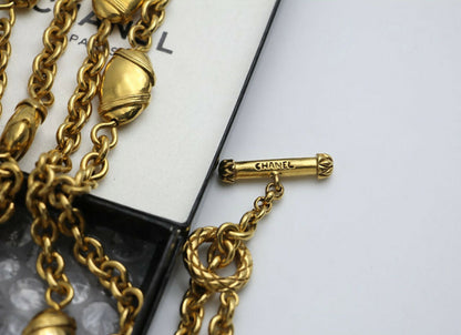 Chanel Vintage 94A Gripoix Blue Gold-plated Necklace