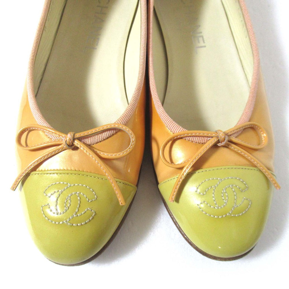 Chanel Coco Mark Patent Leather Flat Shoes