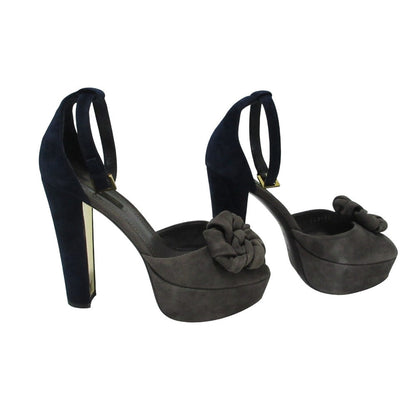 Louis Vuitton Flower Motif Suede Sandals
