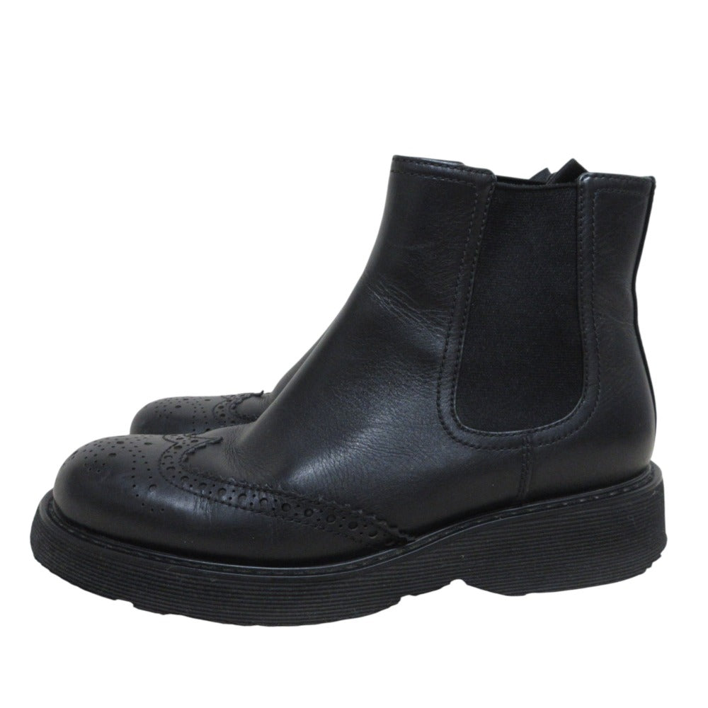 Prada Wingtip Leather Chelsea Boots