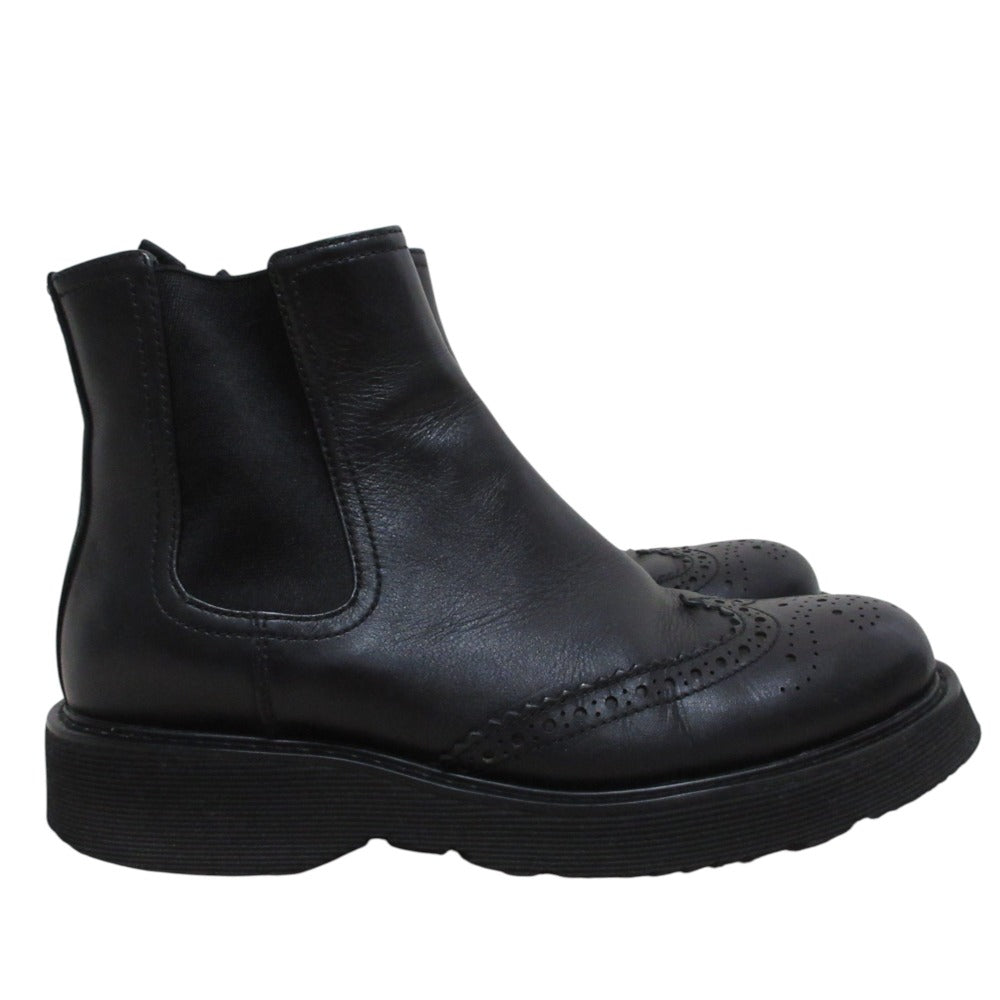 Prada Wingtip Leather Chelsea Boots