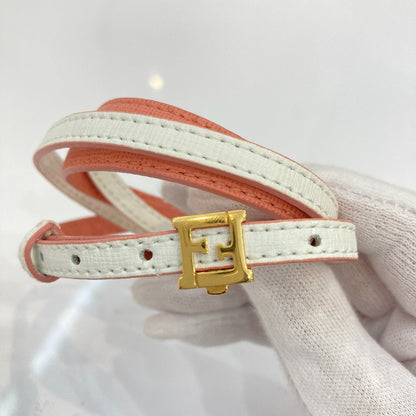 Fendi FF Logo Leather Bracelet
