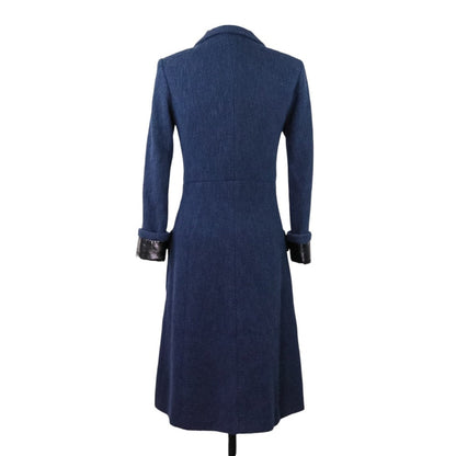 Chanel P53436 Tweed Leather Long Coat