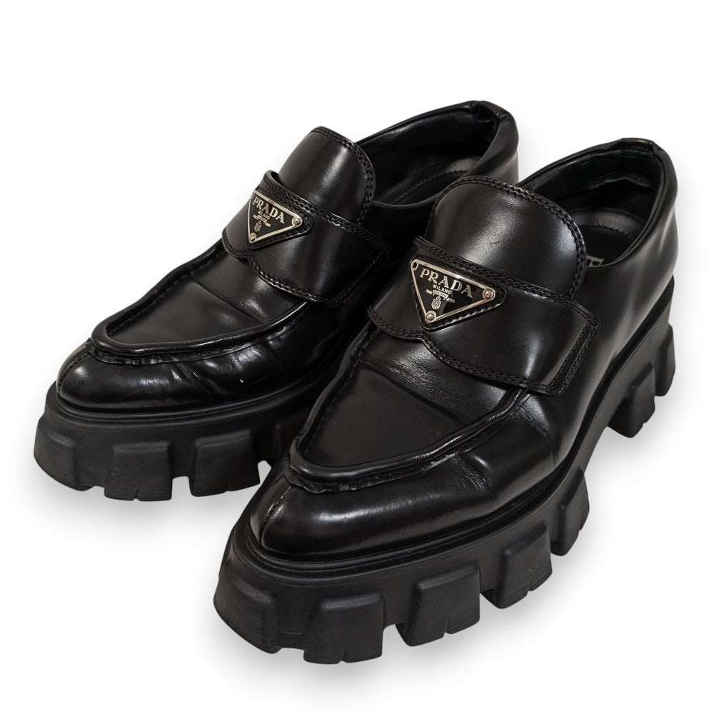 Prada Monolith Brushed Leather Loafer