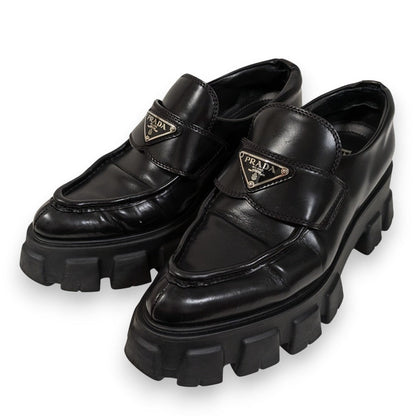 Prada Monolith Brushed Leather Loafer