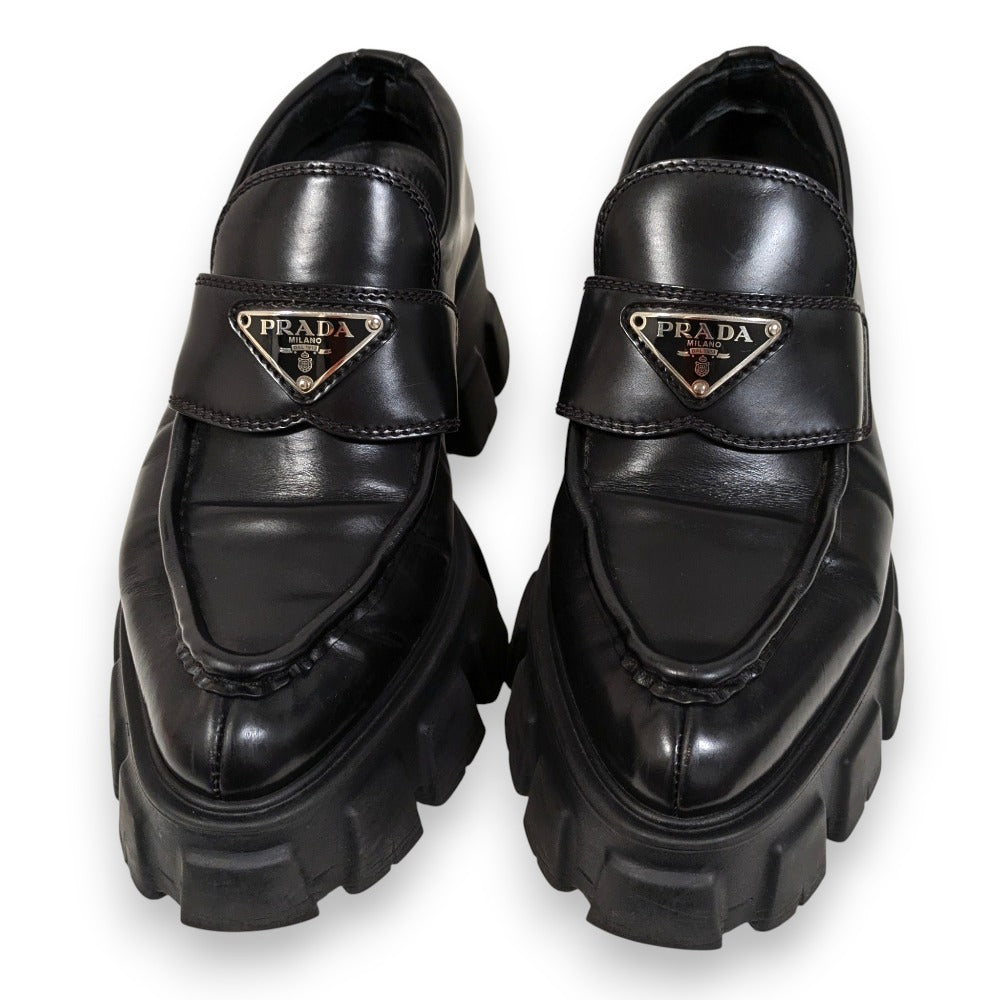 Prada Monolith Brushed Leather Loafer
